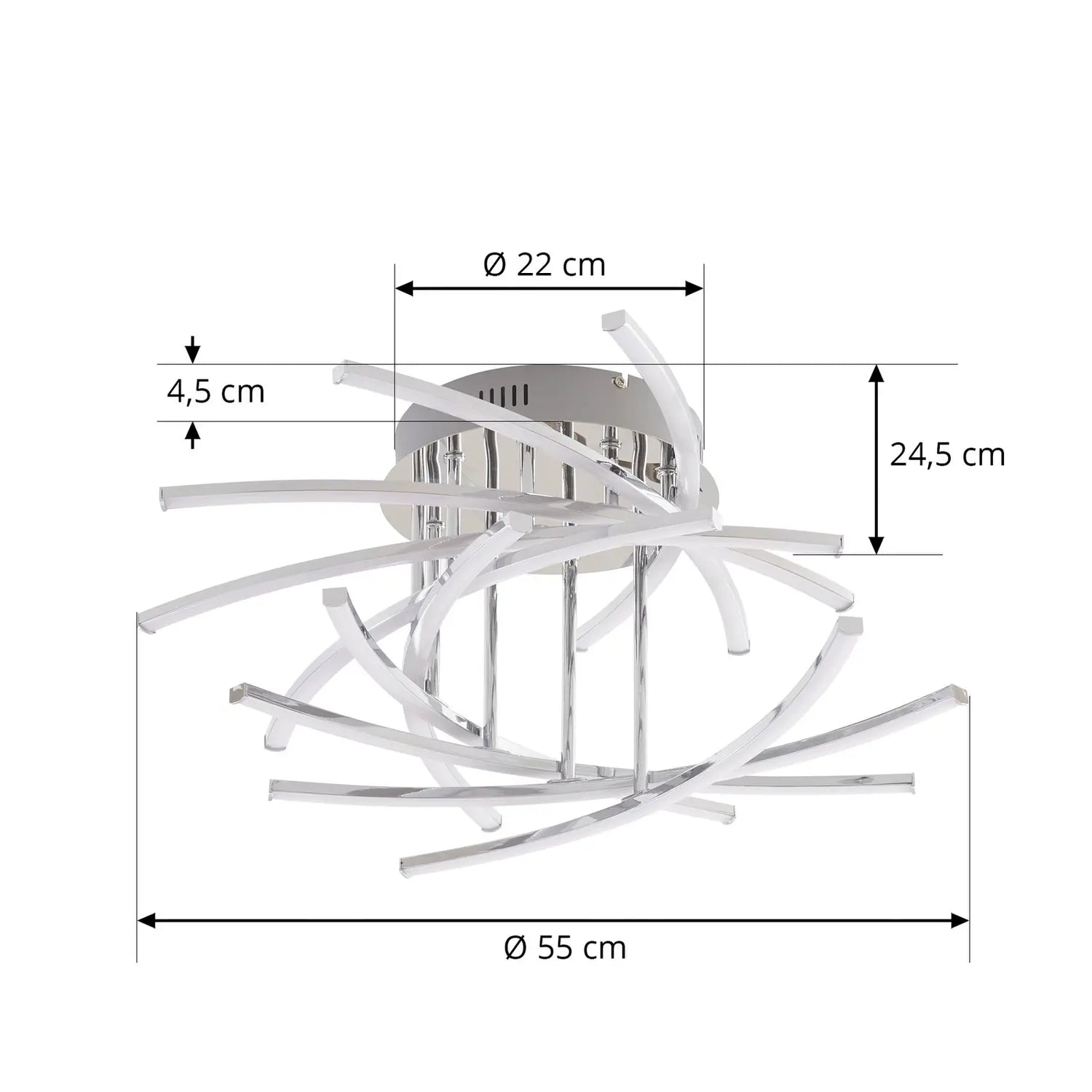 B-Ware Lindby Deckenleuchte Lampe Led Chrom Flakira Beleuchtung Zimmerleuchte - 4251911760125