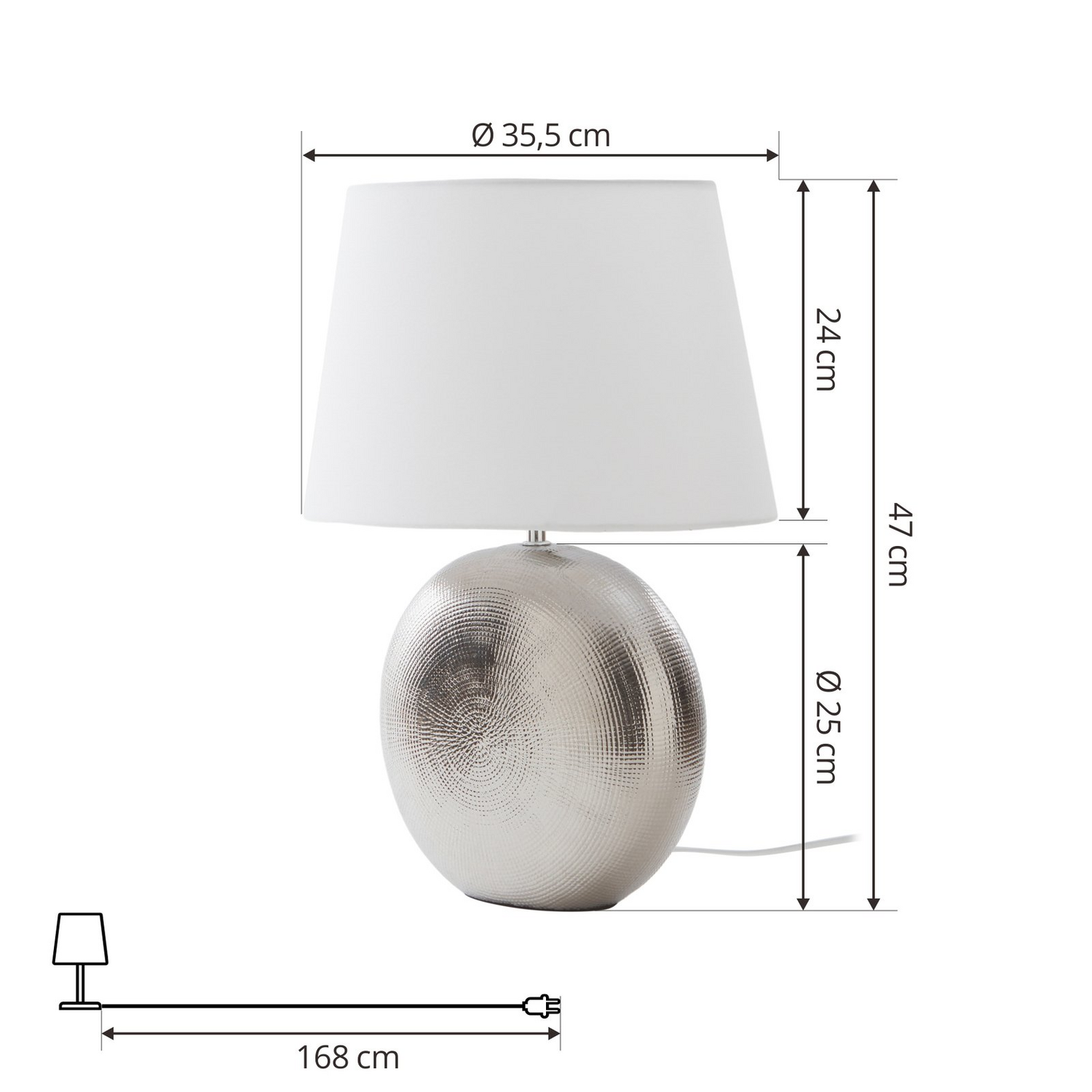 B-Ware Lindby Florentino Tischleuchte Tischlampe Nachttischlampe Leuchte Stoffschirm - 4251096577808