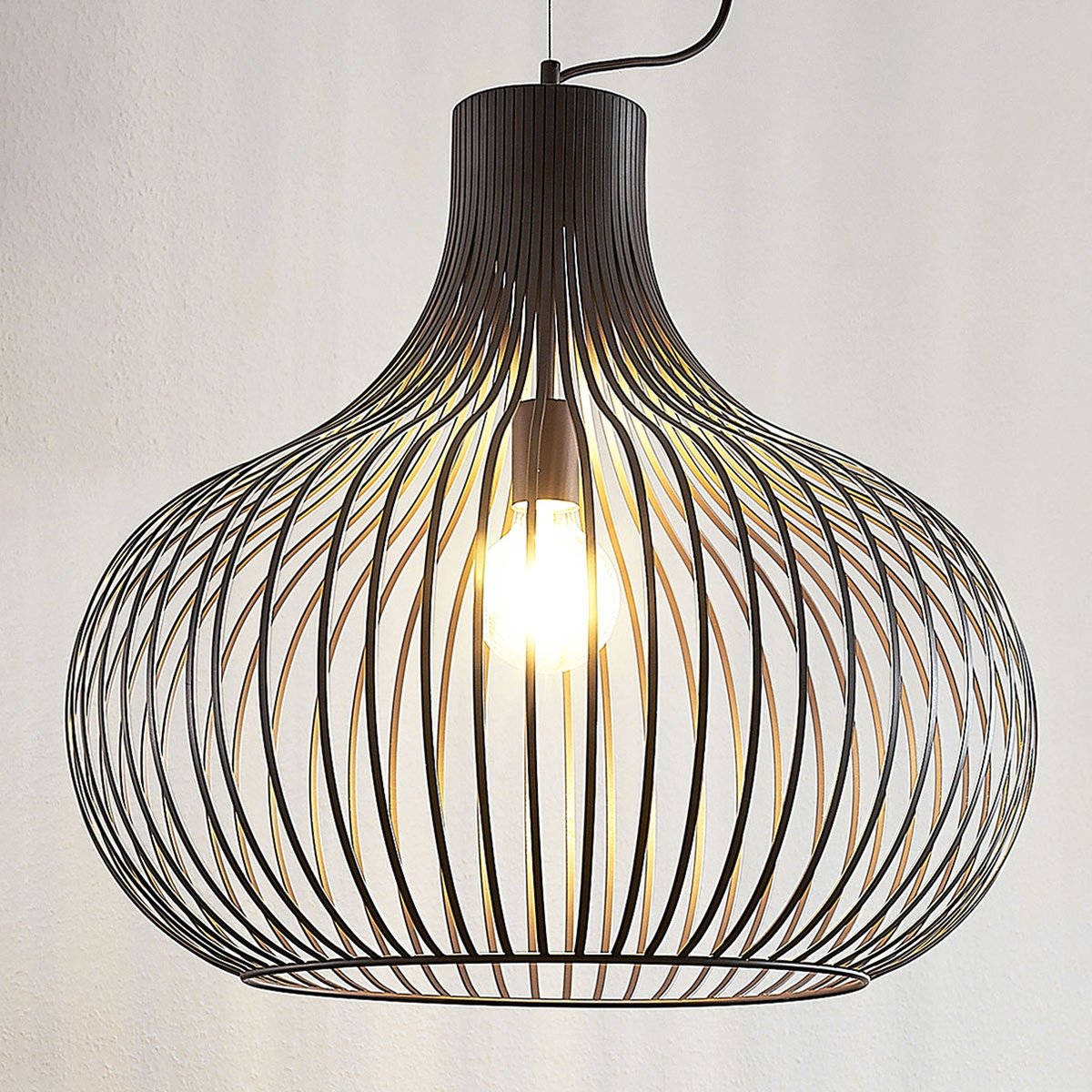 Lindby Hängeleuchte Frances Deckenlampe Pendelleuchte Lampe Braun 1-flammig 60cm - 4251096551693