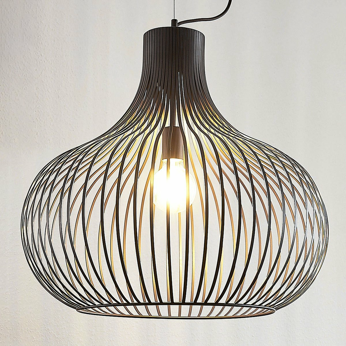 B-Ware Lindby Hängeleuchte Frances Deckenlampe Pendelleuchte Lampe Braun 1 Flammig 60cm - 4251096551693