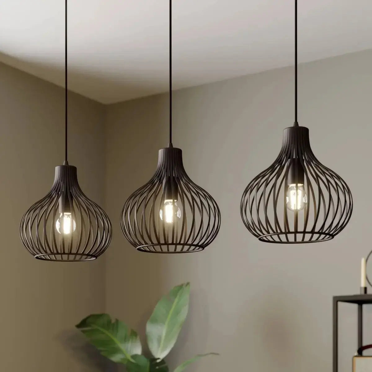 B-Ware Lindby Hängelampe Pendelleuchte Lampe Braun 3 Flammig Metall E27 Dimmbar
