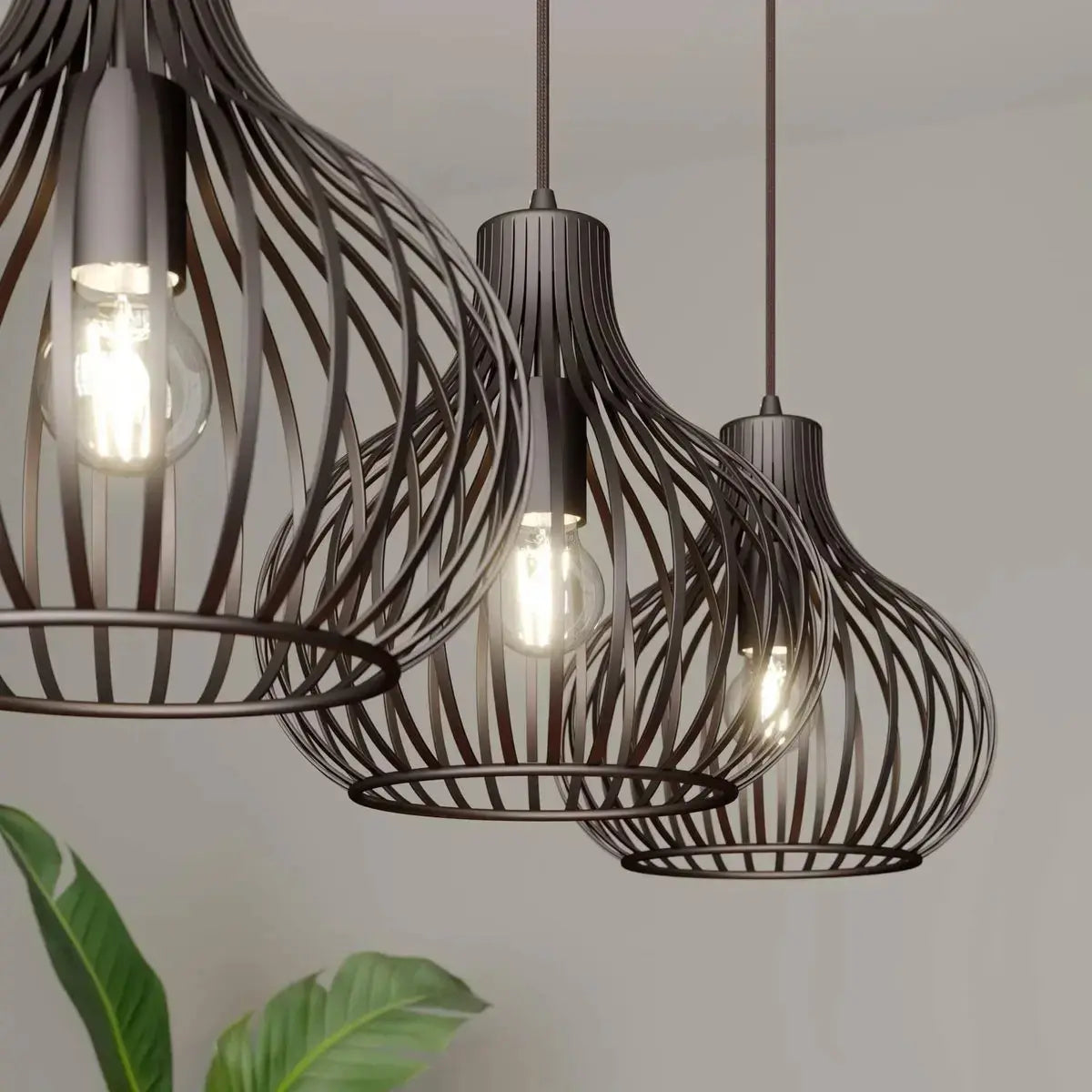 B-Ware Lindby Hängelampe Pendelleuchte Lampe Braun 3 Flammig Metall E27 Dimmbar