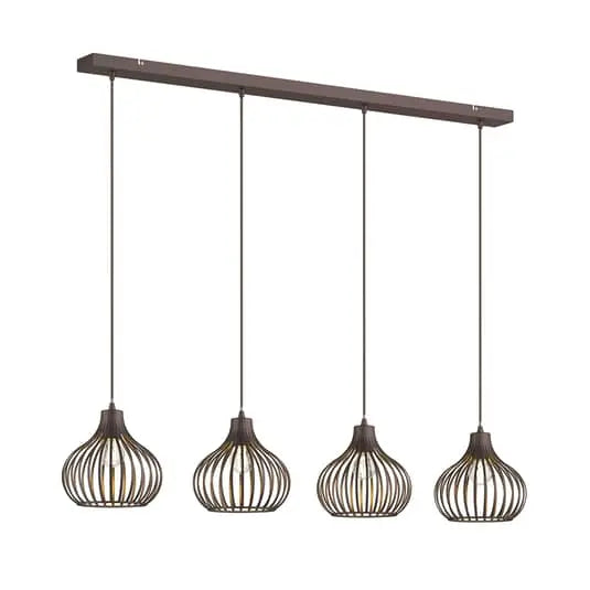 B-Ware Lindby Hängelampe Pendelleuchte Frances Lampe Kaffeebraun 4 Flammig Metall 498 - 4251096551716