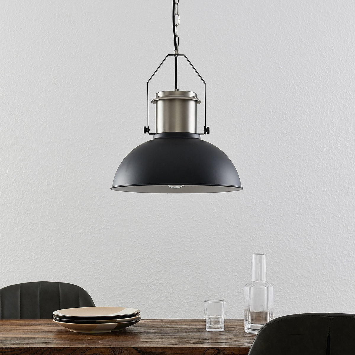 Lindby Freitjof Hängeleuchte Hängeleuchte Lampe Leuchte IP20 schwarz/nickel m200 - 4251096585810