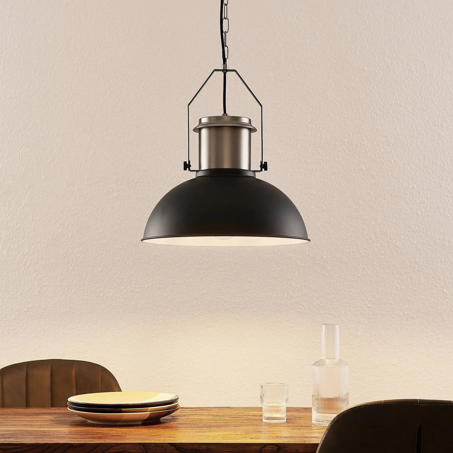 B-Ware Lindby Freitjof Hängeleuchte Hängeleuchte Lampe Leuchte Ip20 Schwarz/Nickel M200