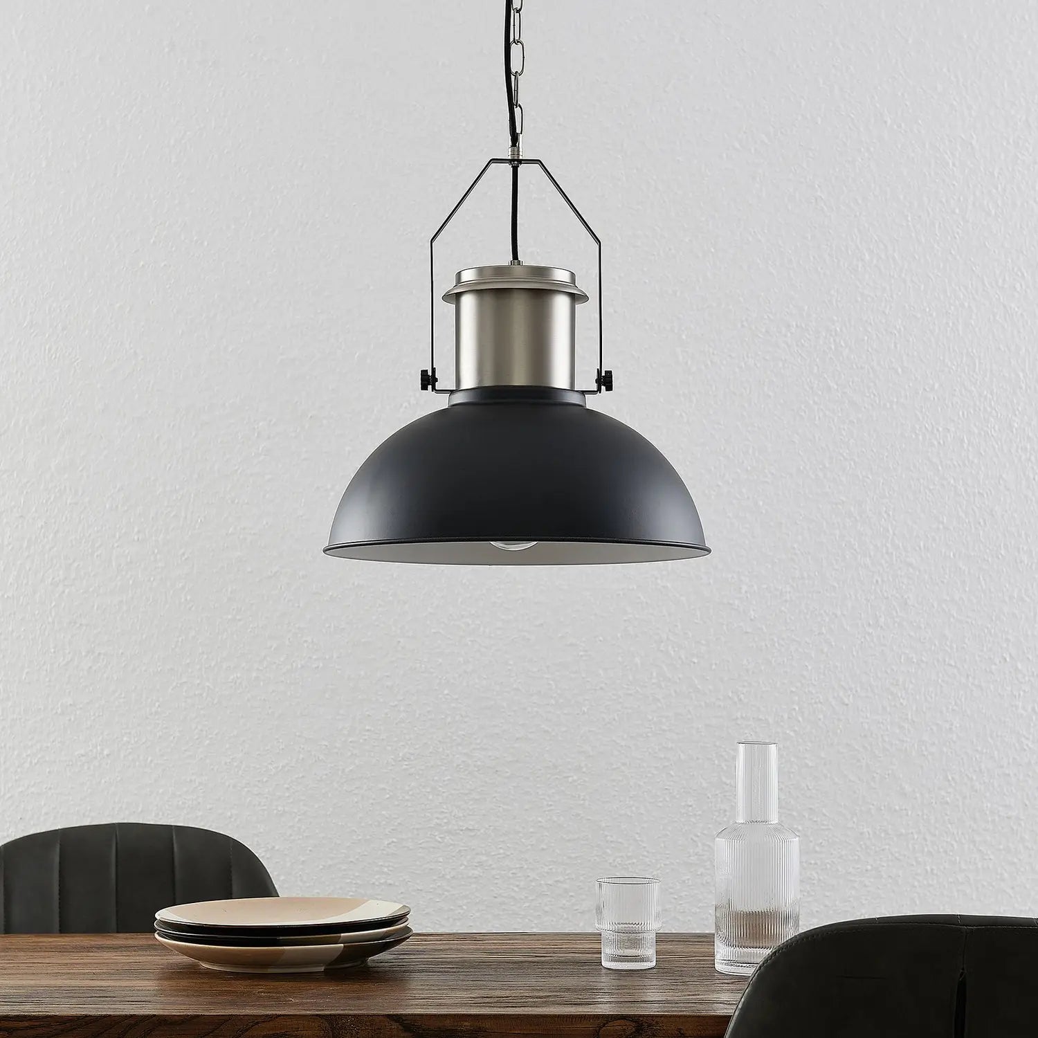 B-Ware Lindby Freitjof Hängeleuchte Hängeleuchte Lampe Leuchte Ip20 Schwarz/Nickel M200
