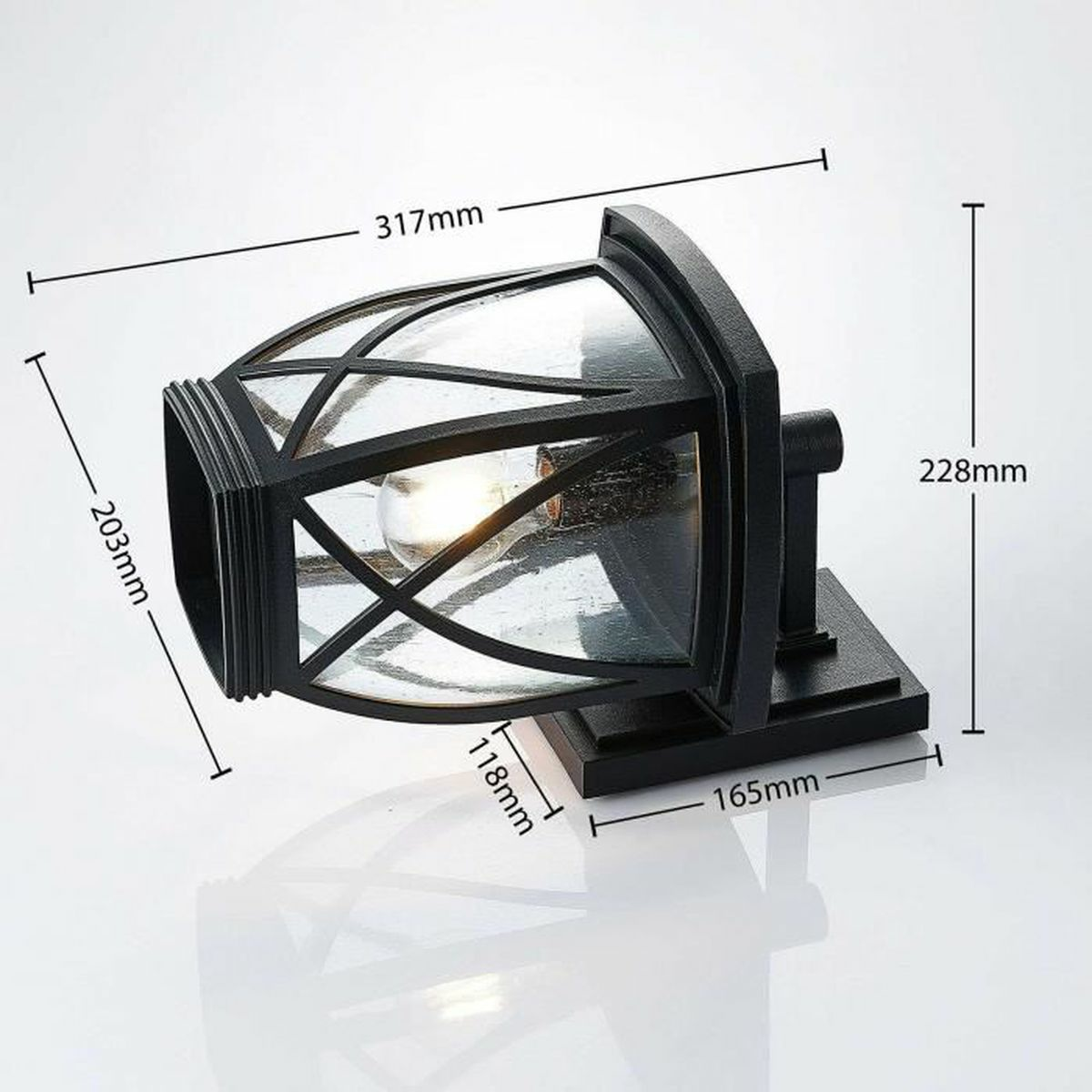 B-Ware Lindby Fritza Außenwandleuchte Höhe 31,8cm Außen Wandleuchte Außenleuchte Lampe E - 4251096568233