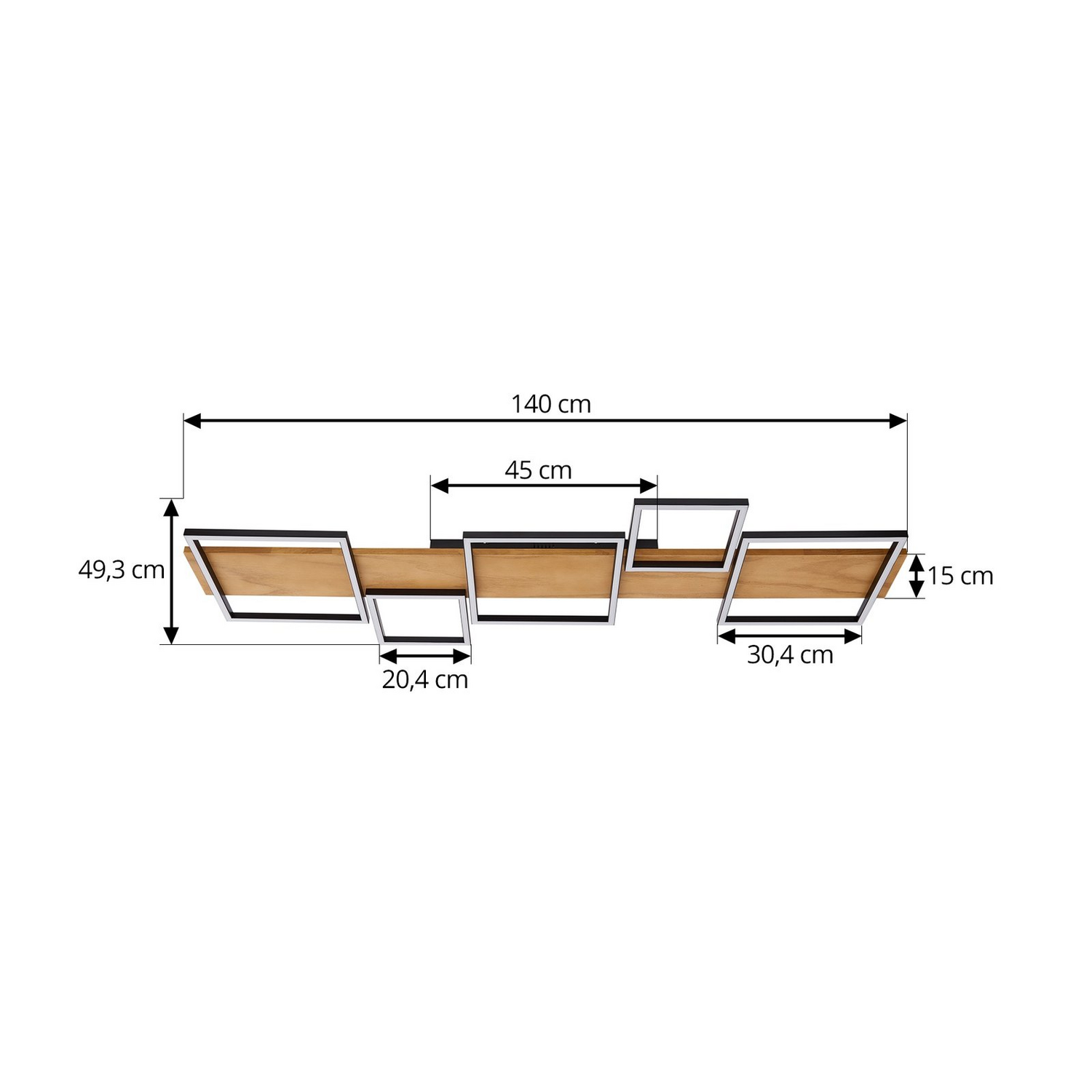 Plafonnier LED Lindby Galad de qualité B, lampe, luminaire, plafonnier