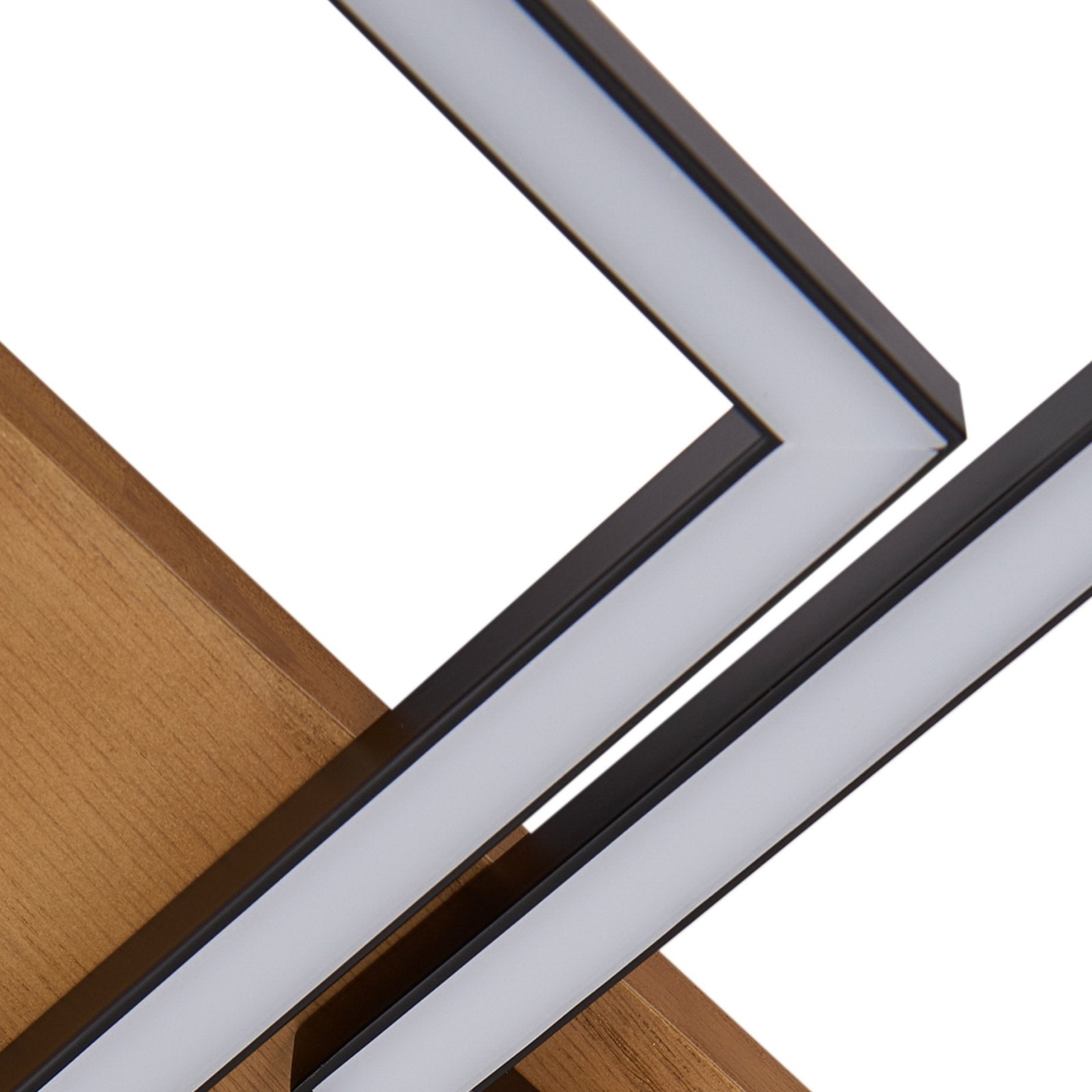 Lindby Deckenleuchte Deckenlampe LED Galad schwarz Holz Dimmfunktion Fünf Lic668 - 4251911791631