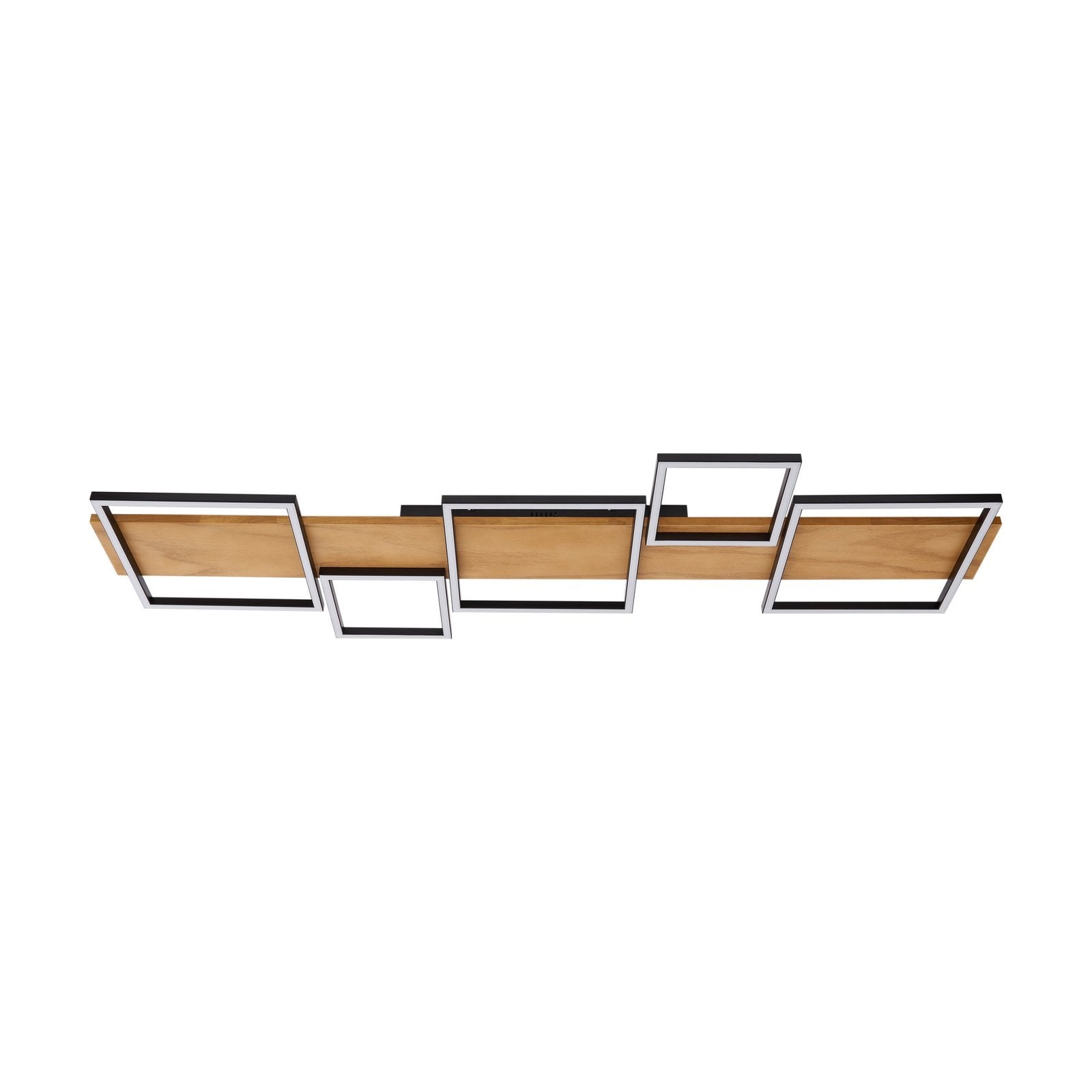 Lindby Deckenleuchte Deckenlampe LED Galad schwarz Holz Dimmfunktion Fünf Lic668 - 4251911791631