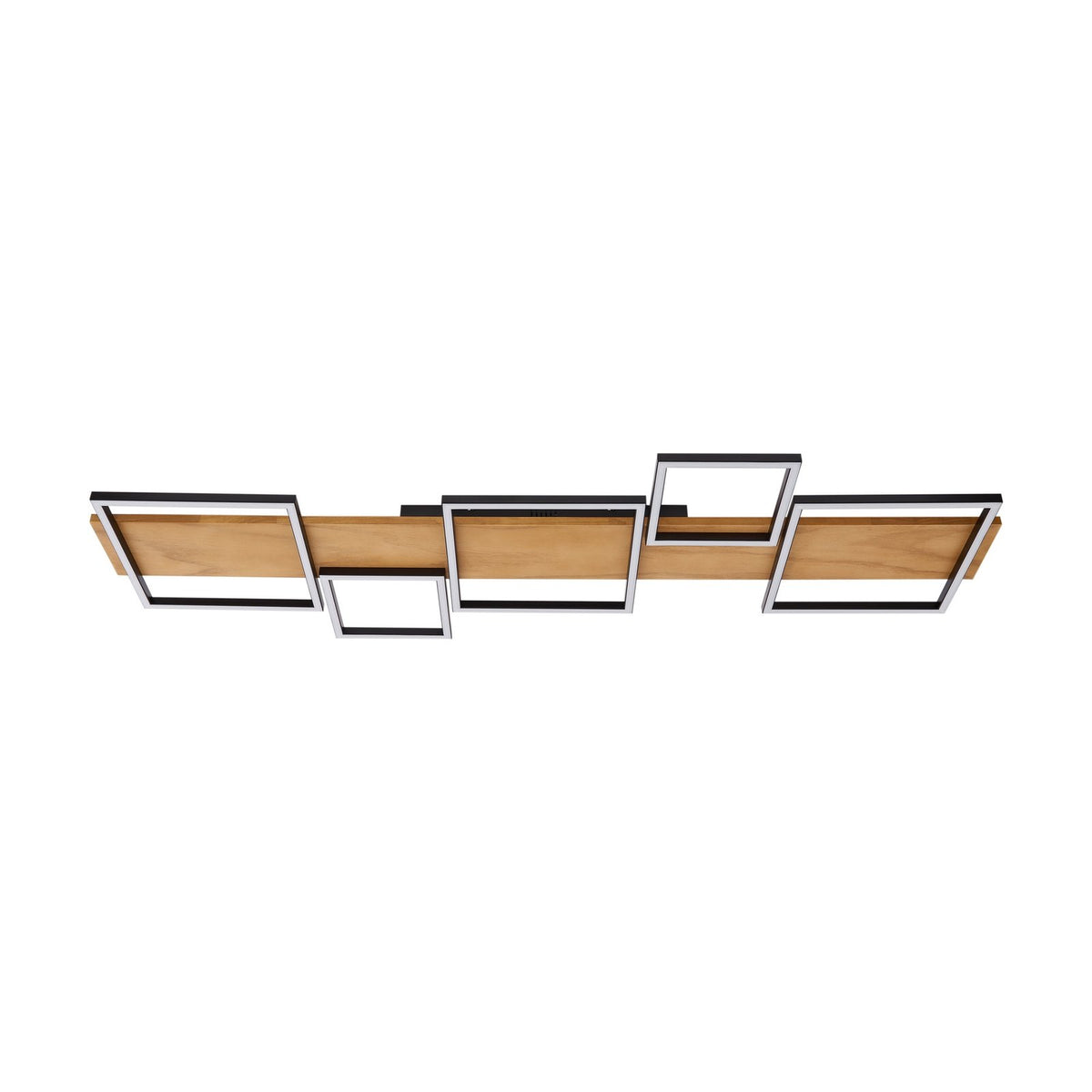 Lindby Deckenleuchte Deckenlampe LED Galad schwarz Holz Dimmfunktion Fünf Lic668 - 4251911791631