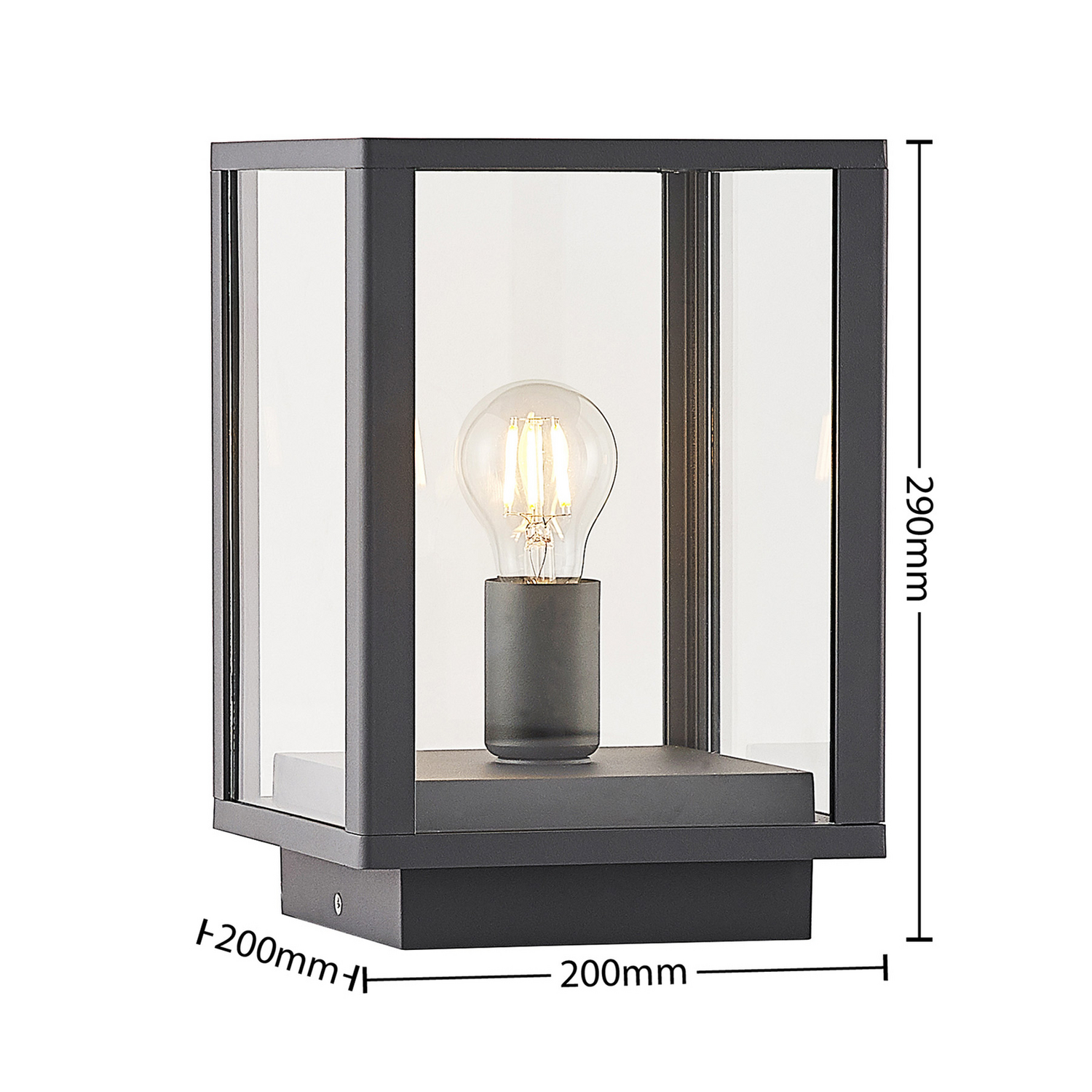 B-Ware Lindby Giavanna Sockelleuchte Wegeleuchte Gartenleuchte Lampe E27 Dunkelgrau