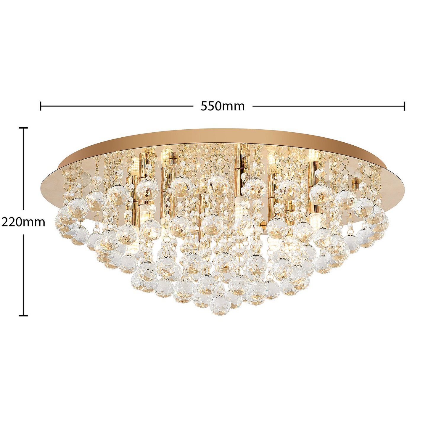 B-Ware Lindby Deckenleuchte Deckenlampe Gillion Kronleuchter Kristall Lampe Led ø 55cm