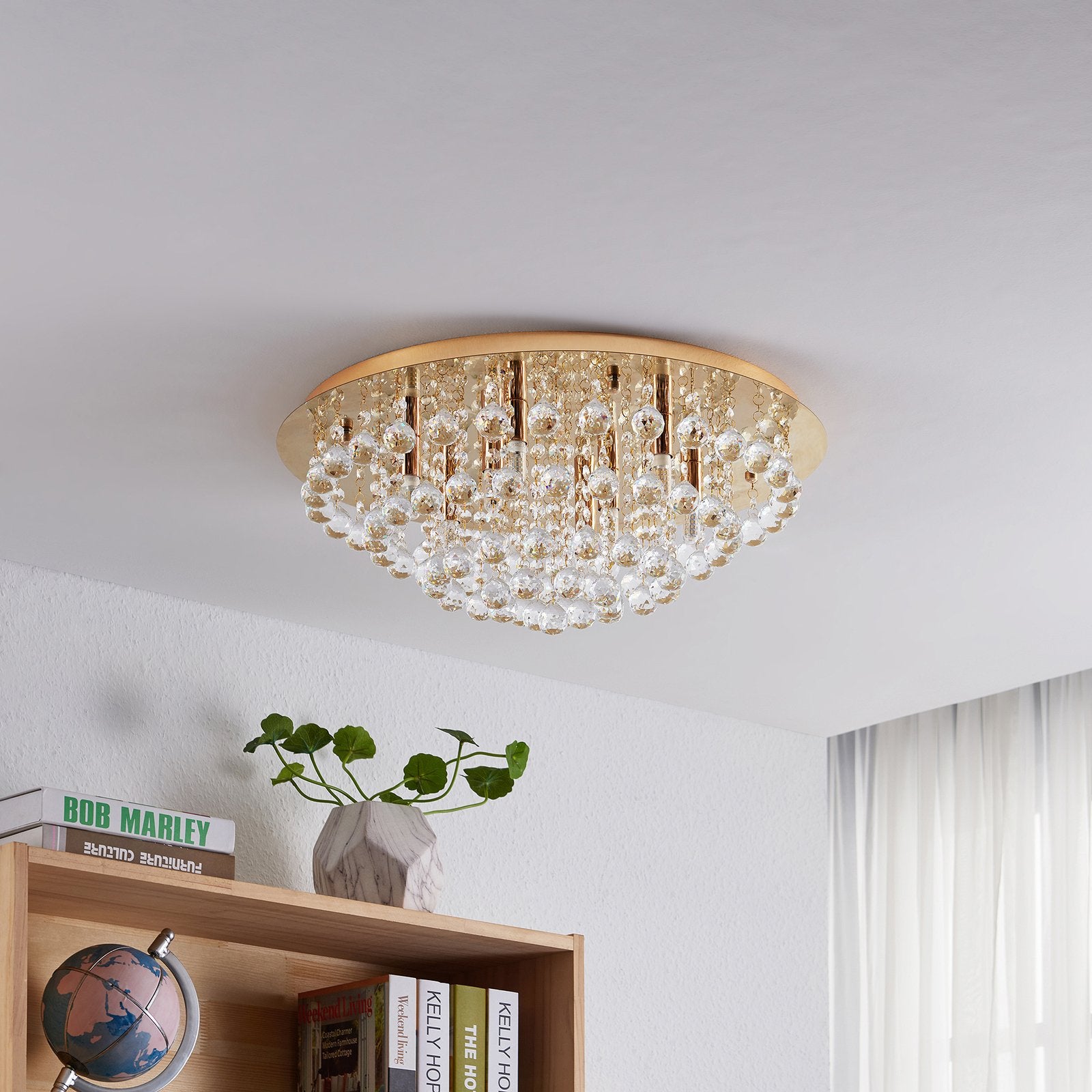 Lindby Deckenleuchte Deckenlampe Gillion Kronleuchter Kristall Lampe LED Ø 55cm - 4251096590050