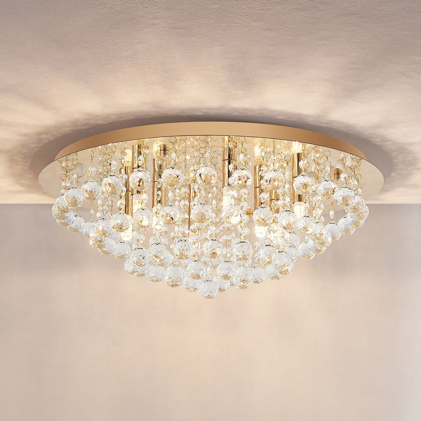 Lindby Deckenleuchte Deckenlampe Gillion Kronleuchter Kristall Lampe LED Ø 55cm - 4251096590050