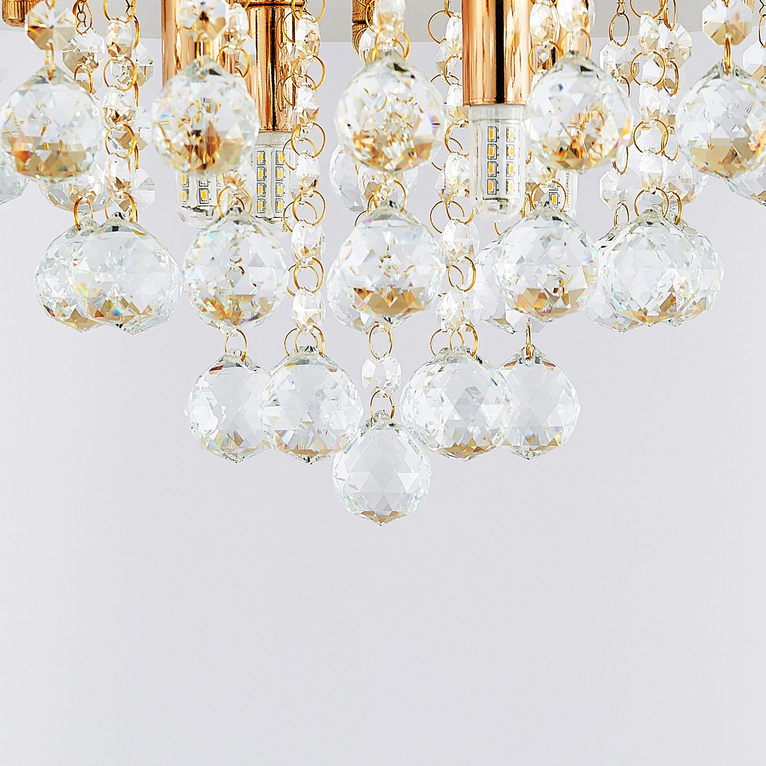 Lampes de plafond Lindby Gillion de catégorie B, plafonnier, lampe, suspension, modèle à quatre flammes 960 