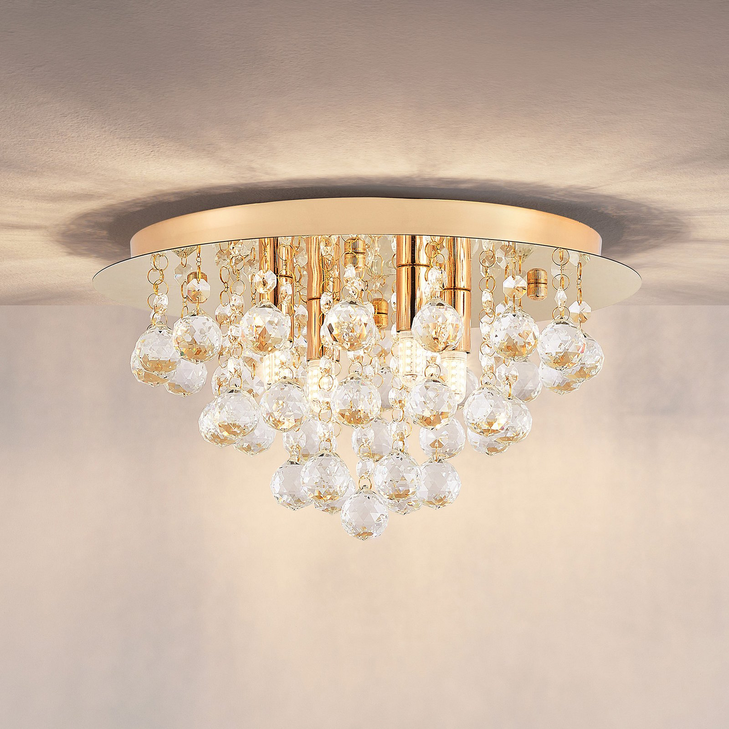 Lampes de plafond Lindby Gillion de catégorie B, plafonnier, lampe, suspension, modèle à quatre flammes 960 