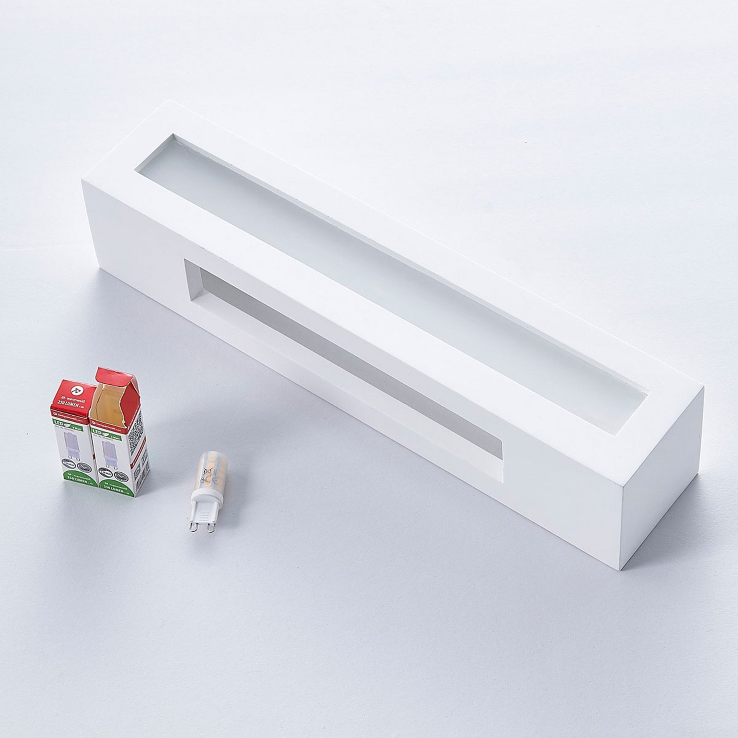 Applique murale Lindby en plâtre, lampe murale Tjada, lampe murale, lampe, LED G9 blanche 751, produit d'occasion 