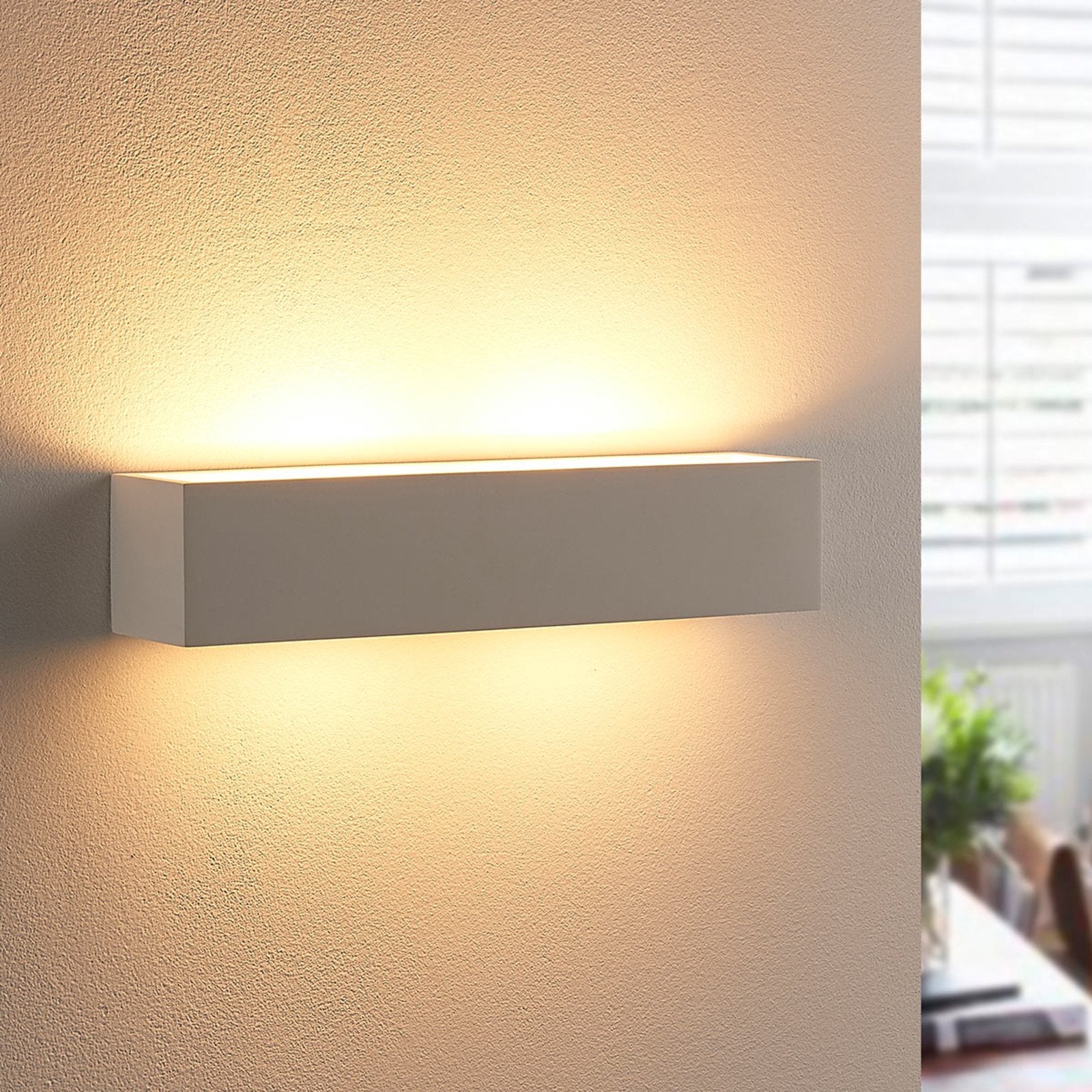 Lindby Gipswandleuchte Tjada Wandlampe Wandleuchte Lampe Leuchte G9 LED weiß77 - 4251096533590
