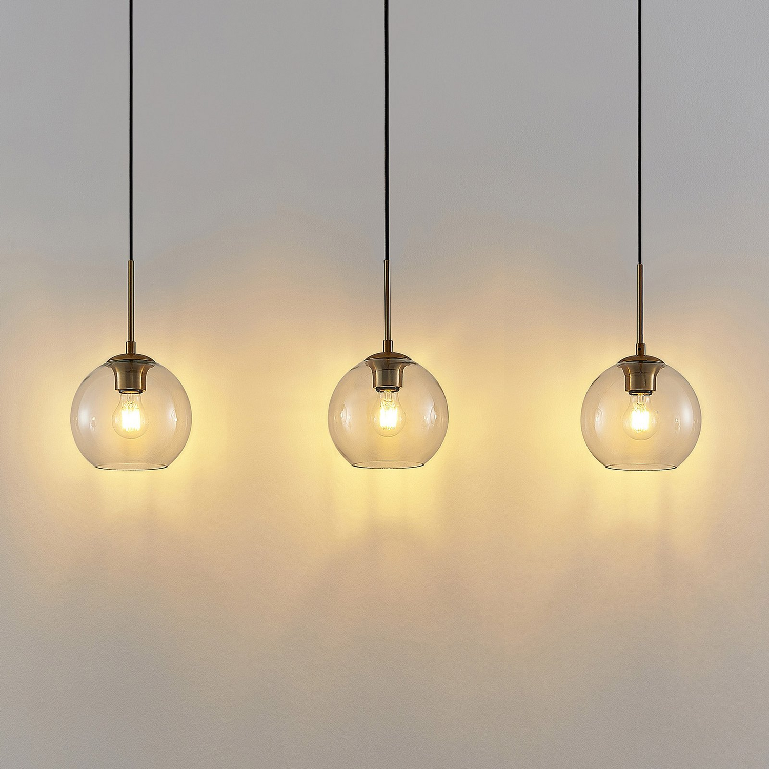 B-Ware Lindby Hängeleuchte Pendelleuchte Grady Messing Glas Lampe Leuchte Led 110 Cm