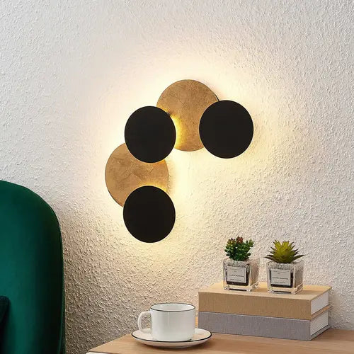 B-Ware Lindby Wandleuchte Wandlampe Led Grazyna Schwarz Gold Beleuchtung Leuchte