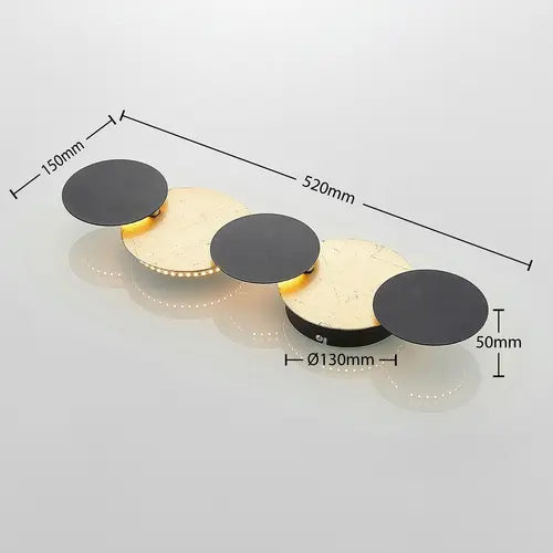 B-Ware Lindby Wandleuchte Wandlampe Led Grazyna Schwarz Gold Beleuchtung Leuchte