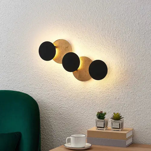 B-Ware Lindby Wandleuchte Wandlampe Led Grazyna Schwarz Gold Beleuchtung Leuchte