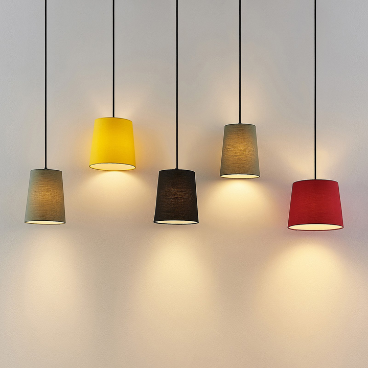 Lindby Amilia Hängeleuchte Hängelampe Lampe Leuchte 5 Fl. E27 Holz Eisen Bunt B-Ware