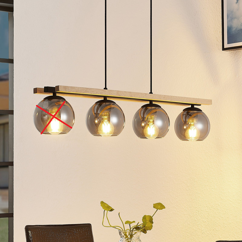 Lindby Philika Pendelleuchte Hängeleuchte Hängelampe 4flg Glas SIEHE TEXT/FOTO - 4251096596717