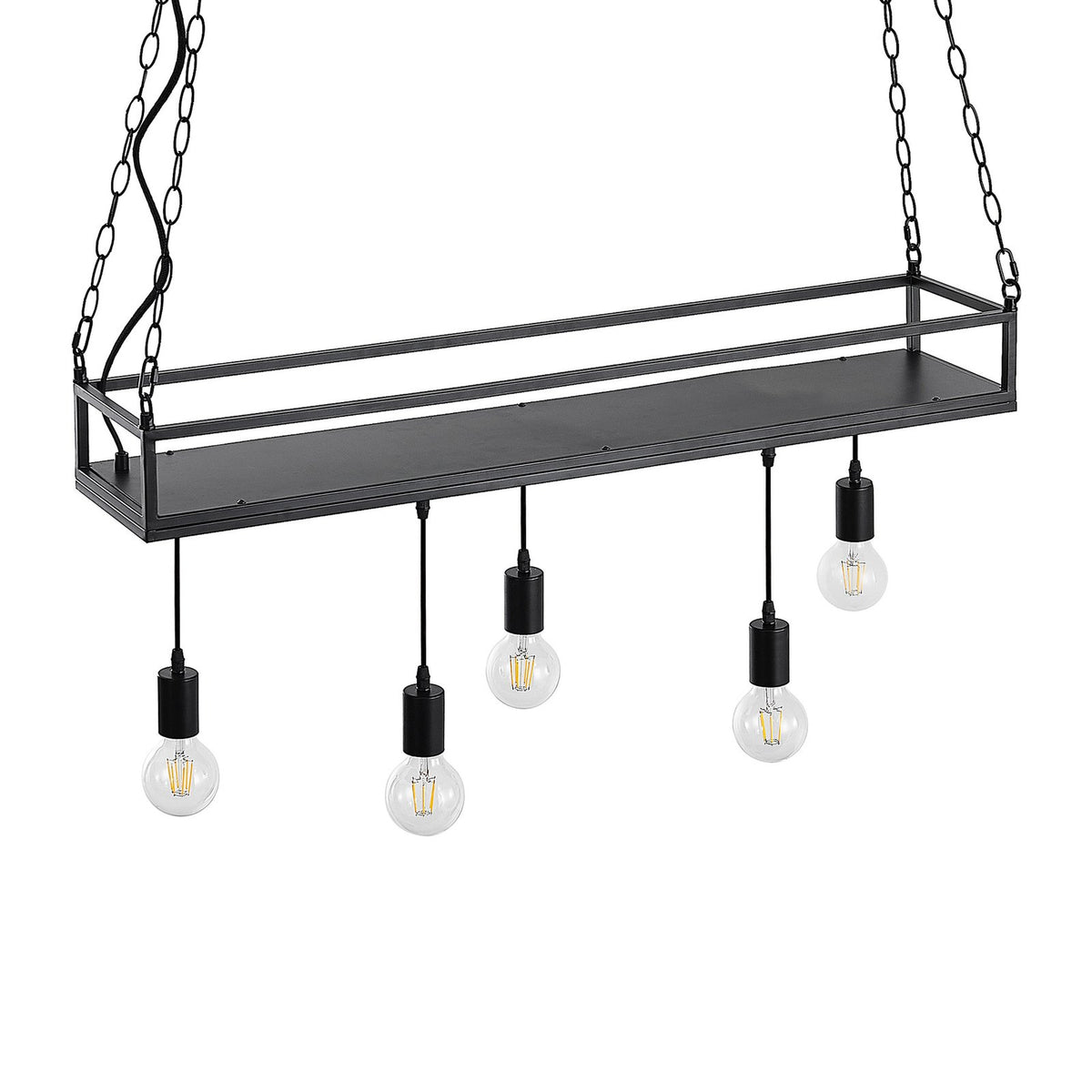 Lindby Hängelampe Hängeleuchte Kirista LED Pendelleuchte dimmbar schwarz 100cm - 4251911734829