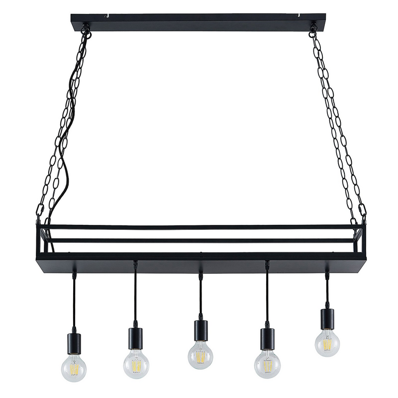 Lindby Hängelampe Hängeleuchte Kirista LED Pendelleuchte dimmbar schwarz 100cm - 4251911734829