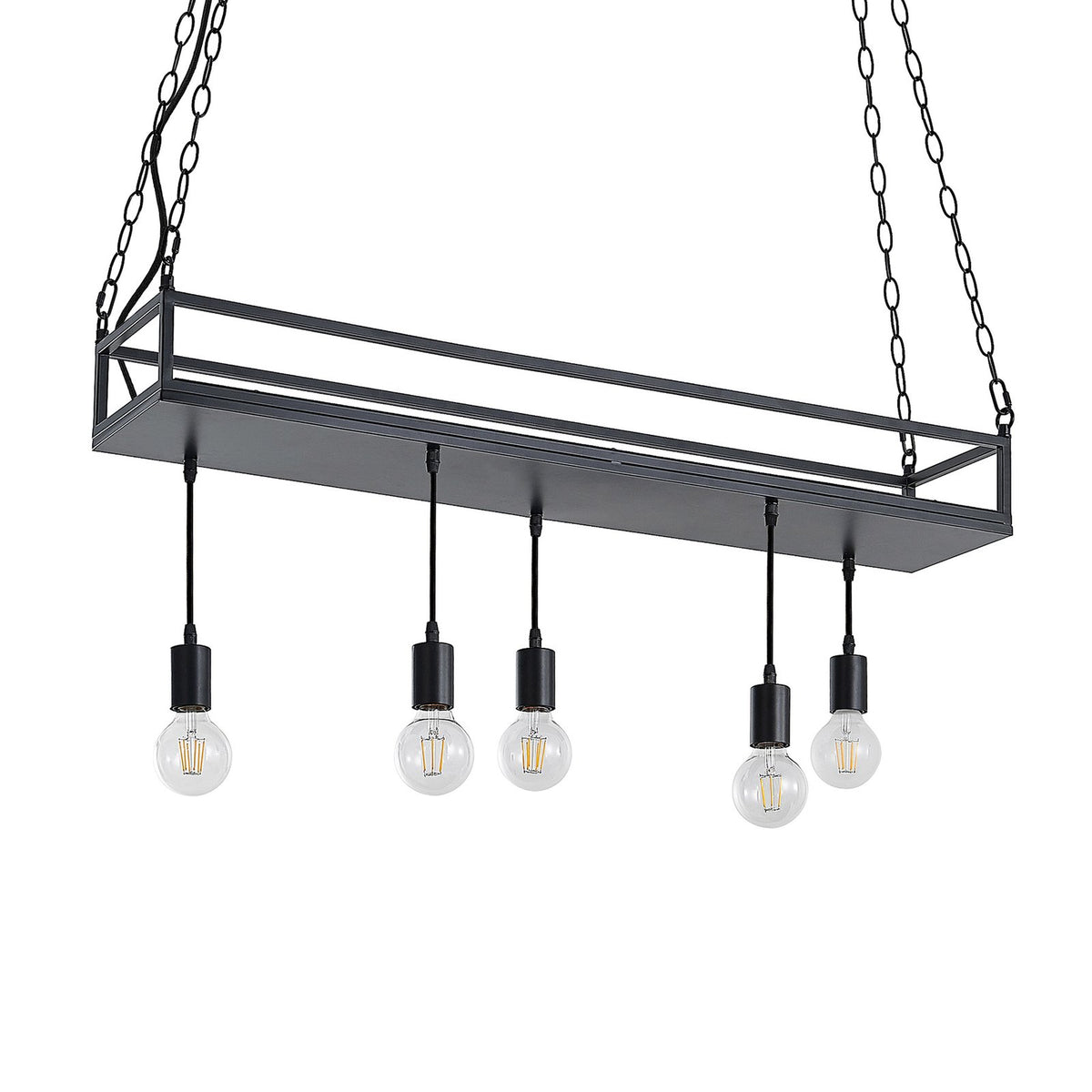 Lindby Hängelampe Hängeleuchte Kirista LED Pendelleuchte dimmbar schwarz 100cm - 4251911734829