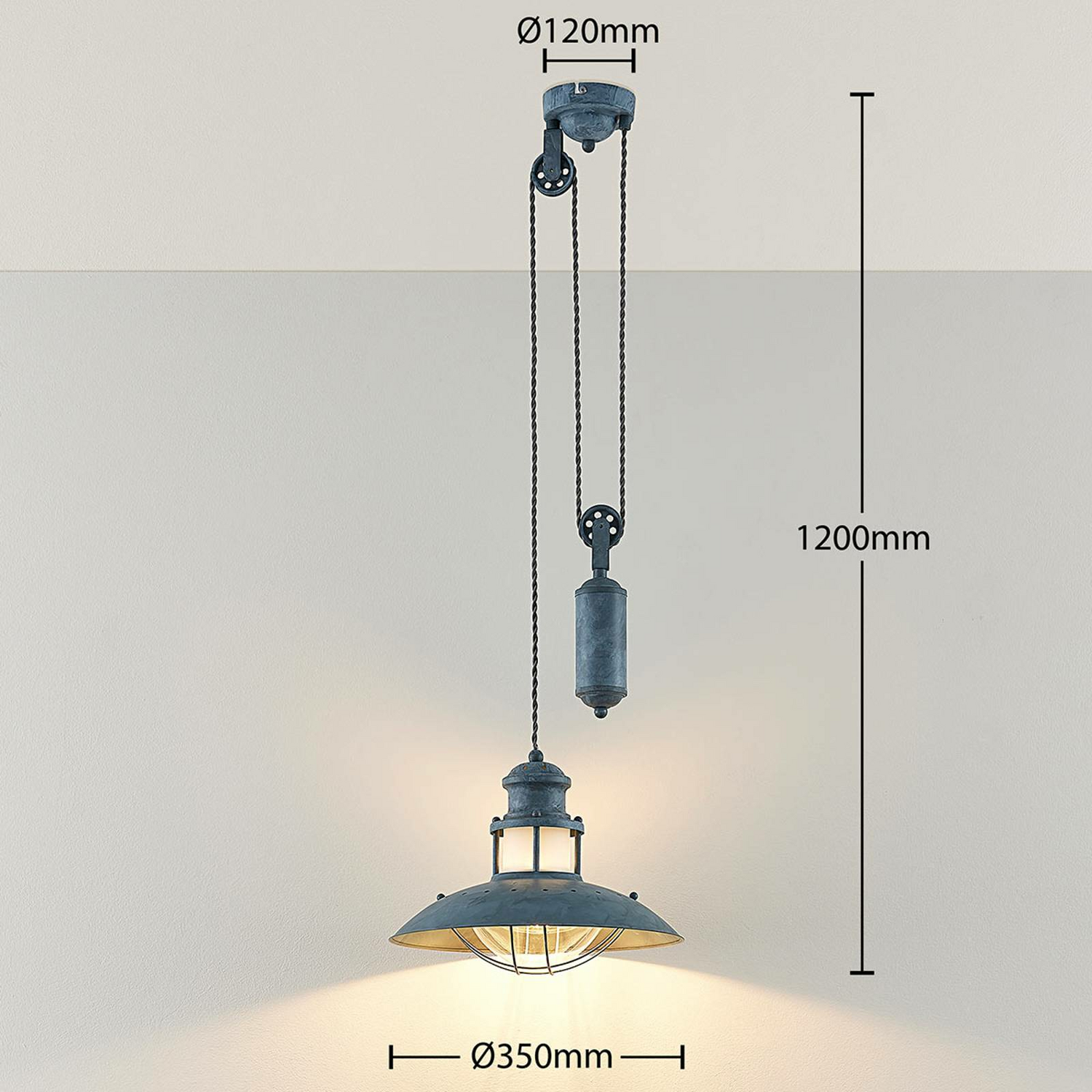 B-Ware Lindby Louisanne Hängeleuchte Deckenlampe Pendelleuchte Lampe 1 Fl E27 Betongrau