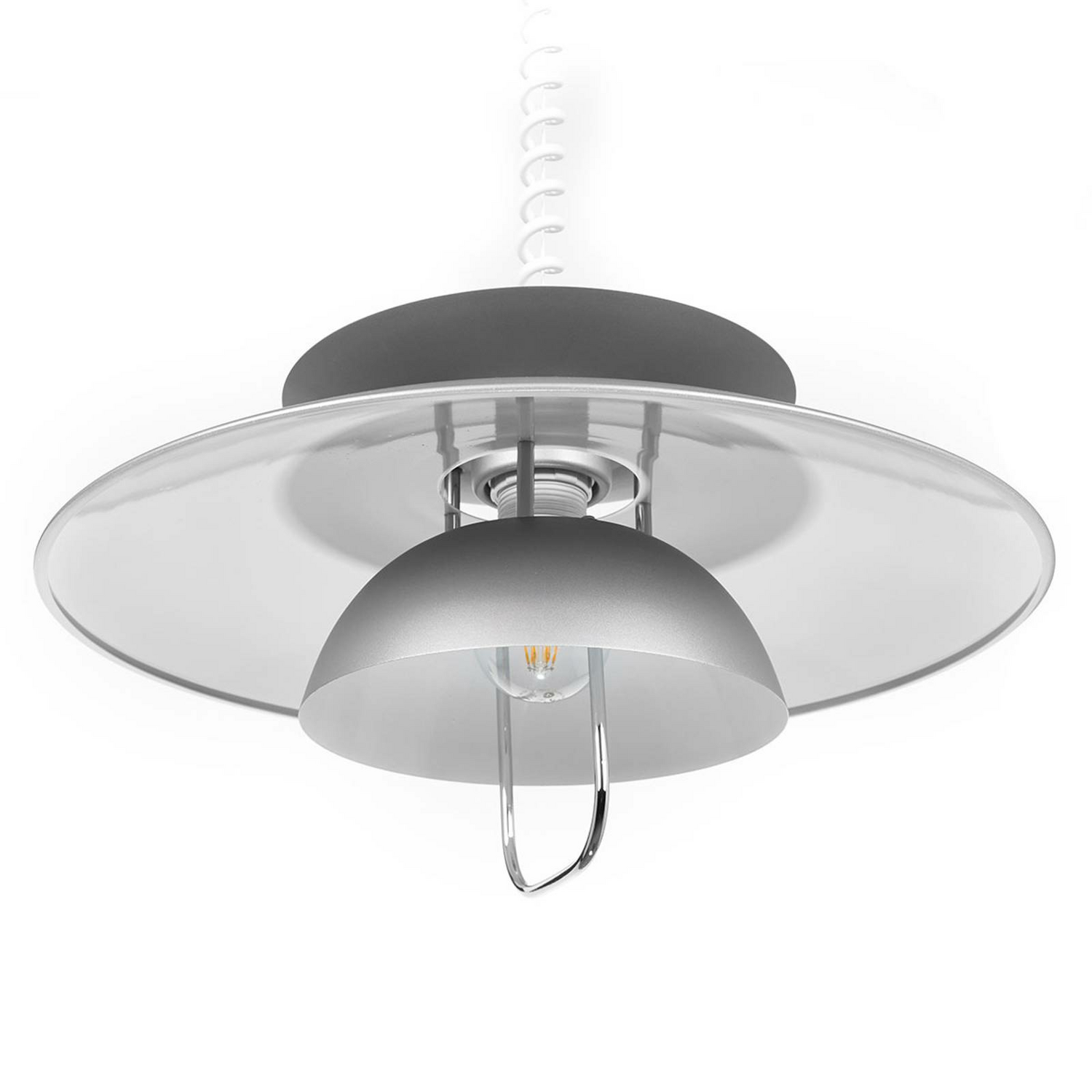 B-Ware Lindby Hängeleuchte Nadija Deckenlampe Lampe Küchenlampe Leuchte Licht E27 Grau  - 4251096525465