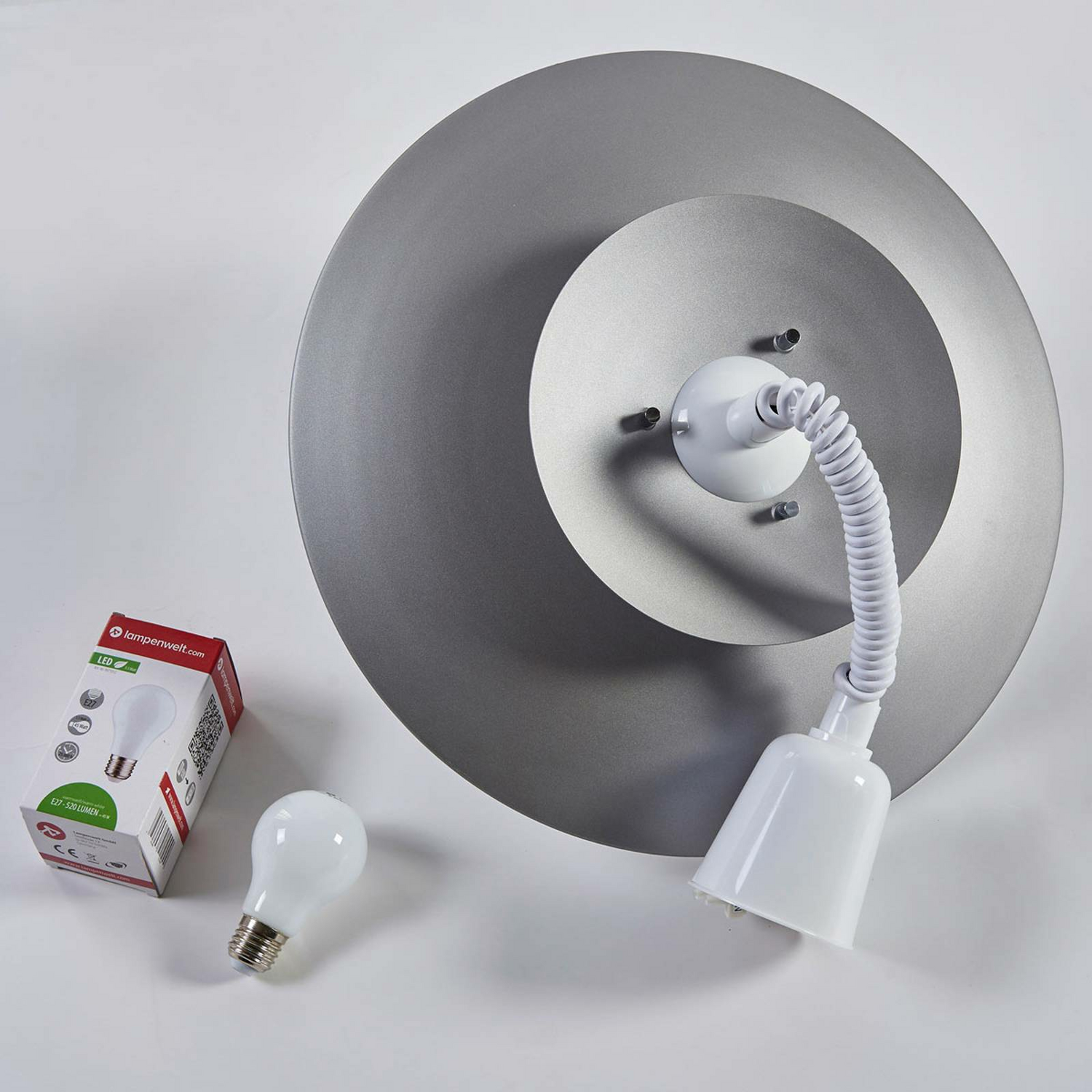 B-Ware Lindby Hängeleuchte Nadija Deckenlampe Lampe Küchenlampe Leuchte Licht E27 Grau  - 4251096525465