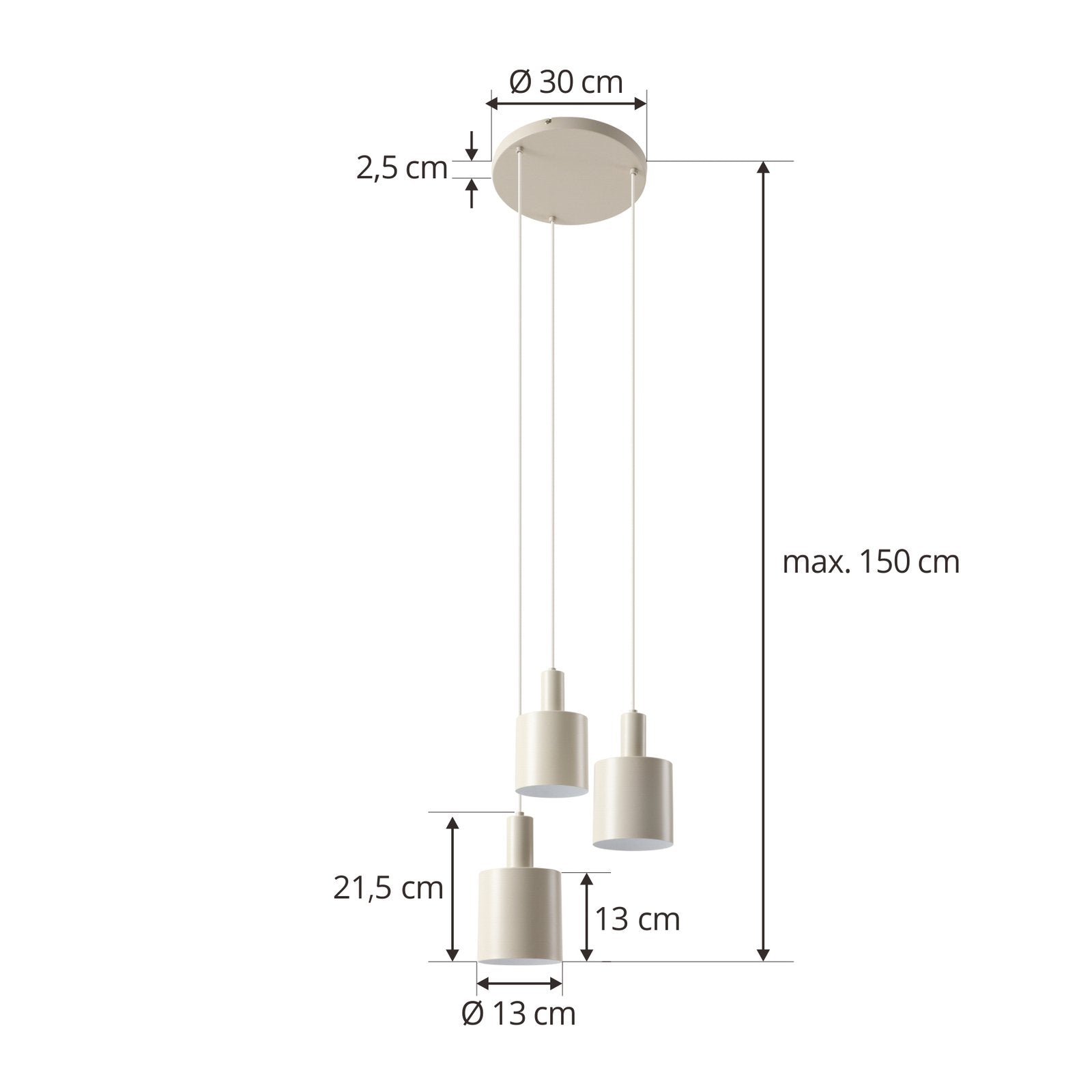 Lindby Hängelampe Ovelia beige rund Hängeleuchte Leuchte Pendellampe Lampe E27 - 4251911775273