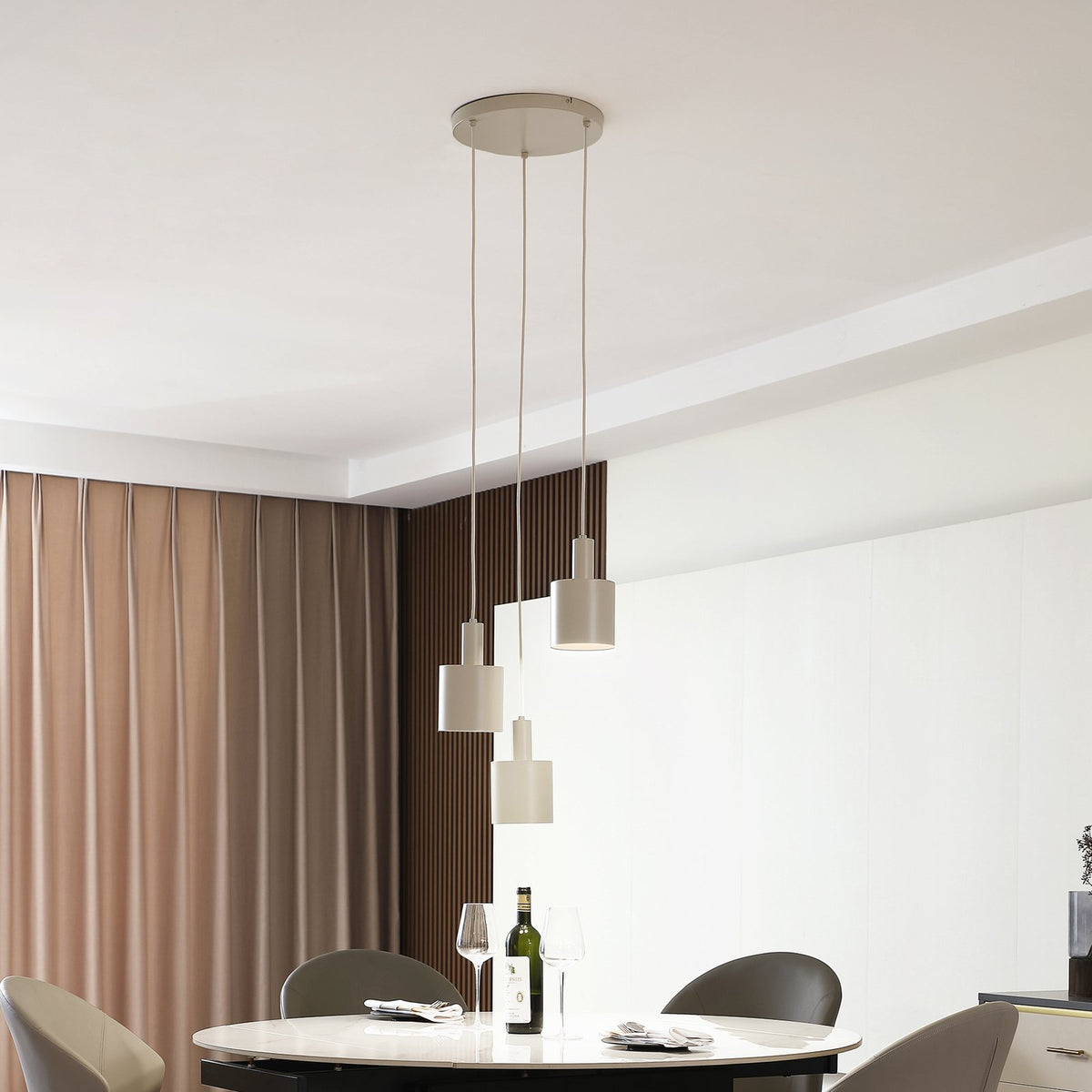 Lindby Hängelampe Ovelia beige rund Hängeleuchte Leuchte Pendellampe Lampe E27 - 4251911775273