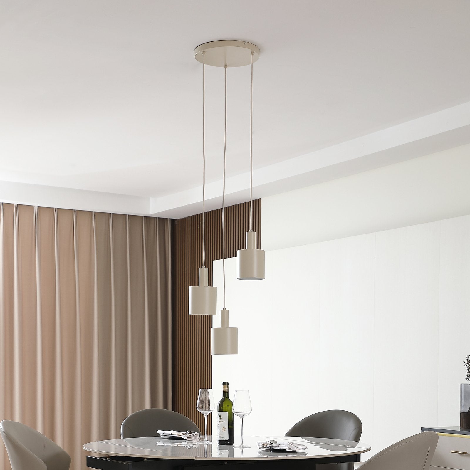 Lindby Hängelampe Ovelia beige rund Hängeleuchte Leuchte Pendellampe Lampe E27 - 4251911775273