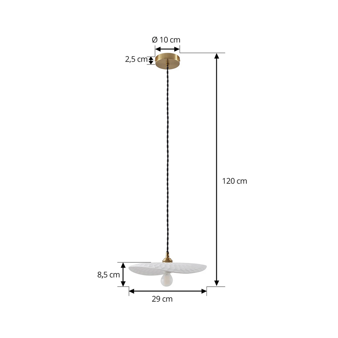Lindby Hängeleuchte Pendelleuchte Lampe Annira Keramik Weiß Messing 29 Cm Lampe B-Ware