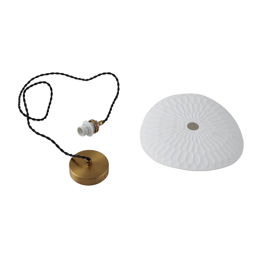 Lindby Hängeleuchte Pendelleuchte Lampe Annira Keramik Weiß Messing 29 Cm Lampe B-Ware