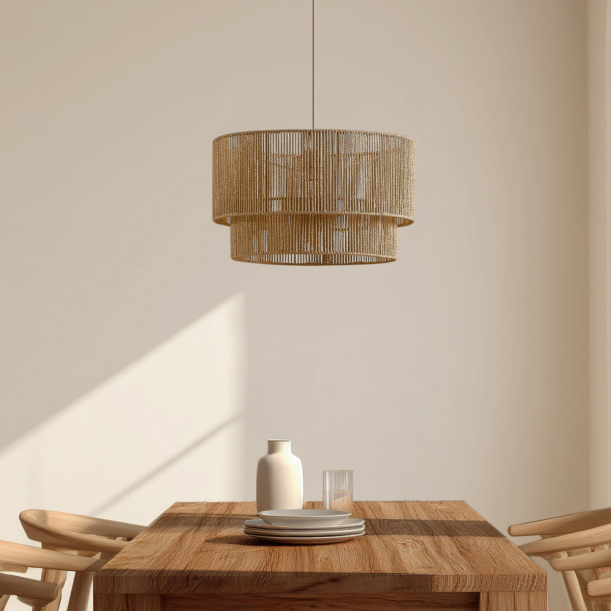 Lindby Hängeleuchte Pendelleuchte Lampe E27 Papier beige Ø 45 cm Anuva Leuchte - 4255830903717