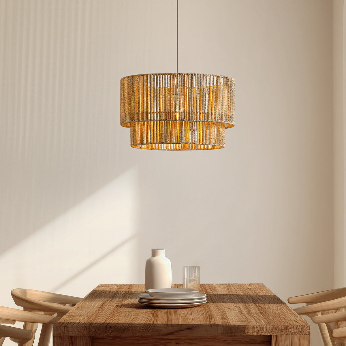 Lindby Hängeleuchte Pendelleuchte Lampe E27 Papier beige Ø 45 cm Anuva Leuchte - 4255830903717