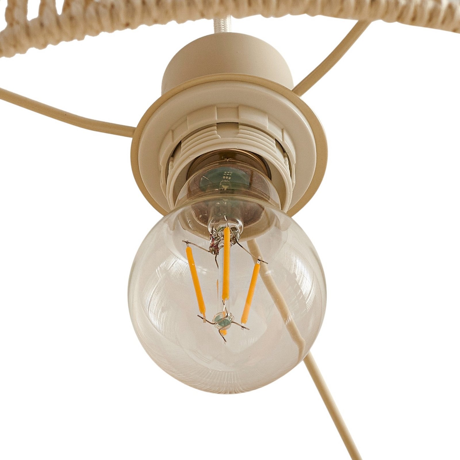 Lindby Hängeleuchte Pendelleuchte Lampe E27 Papier beige Ø 45 cm Anuva Leuchte - 4255830903717