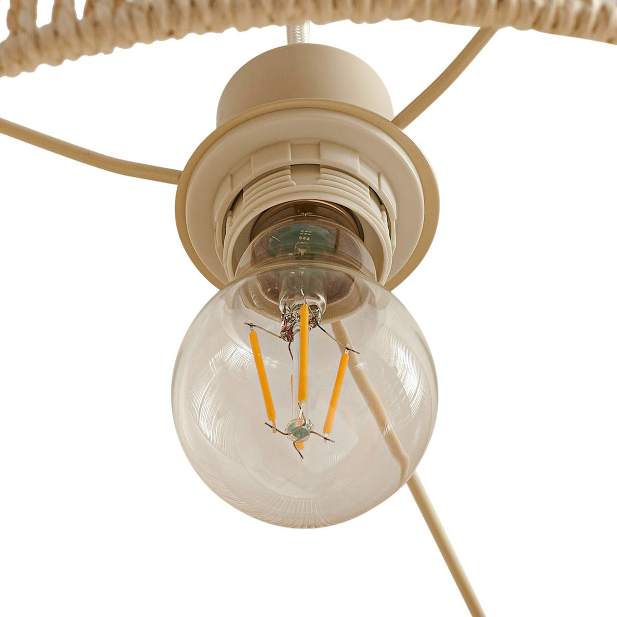 Lindby Hängeleuchte Pendelleuchte Lampe E27 Papier beige Ø 45 cm Anuva Leuchte - 4255830903717
