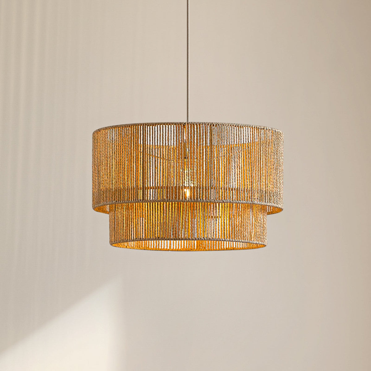 Lindby Hängeleuchte Pendelleuchte Lampe E27 Papier beige Ø 45 cm Anuva Leuchte - 4255830903717