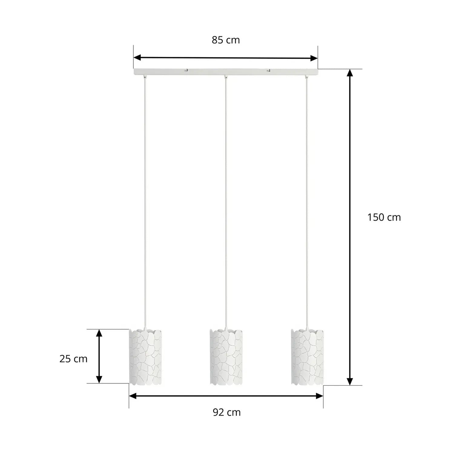 B-Ware Lindby Hängeleuchte Pendelleuchte Aralena Weiß 3 Flg Länge 92 Cm369