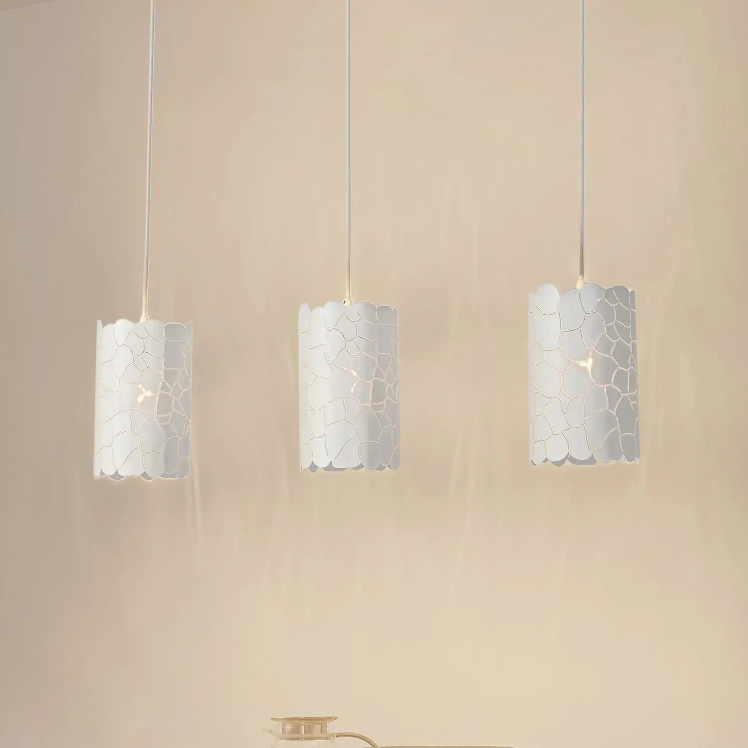 Lindby Hängeleuchte Pendelleuchte Aralena Weiß 3 Flammig E27 Led Länge 92 Cm