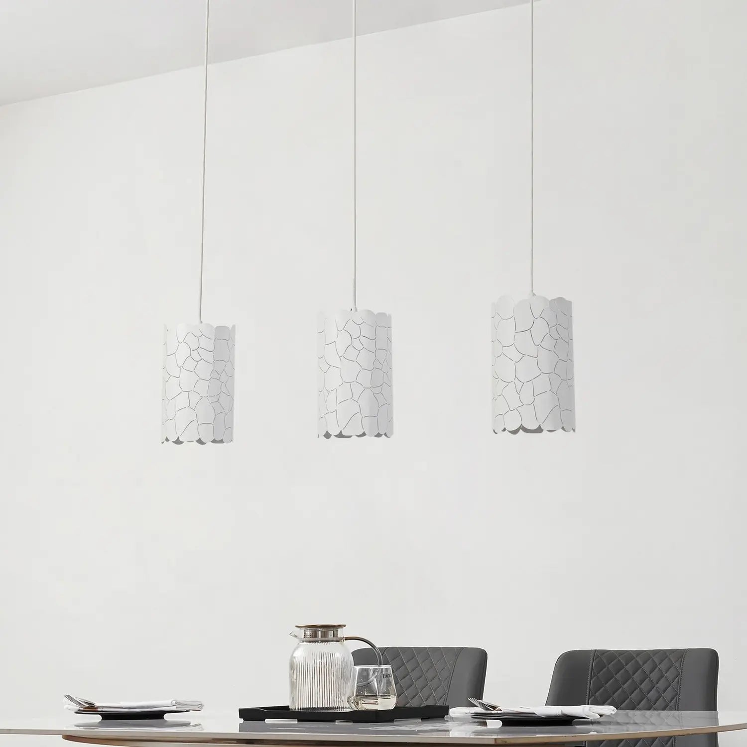 B-Ware Lindby Hängeleuchte Pendelleuchte Aralena Weiß 3 Flg Länge 92 Cm369