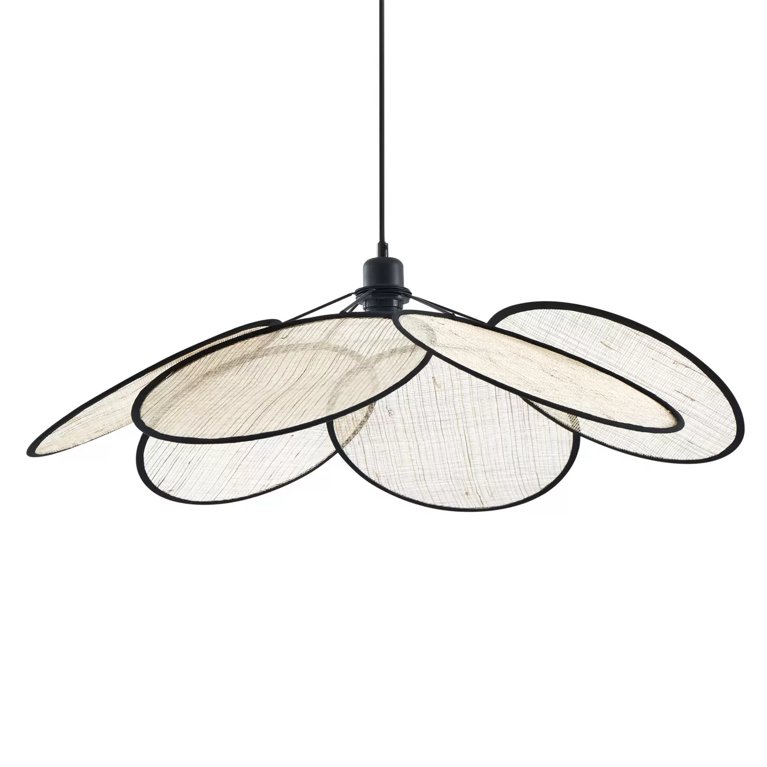 B-Ware Lindby Hängeleuchte Astraia Natur/Schwarz Leinen ø 80cm Hängelampe Siehe Text - 4251911777925