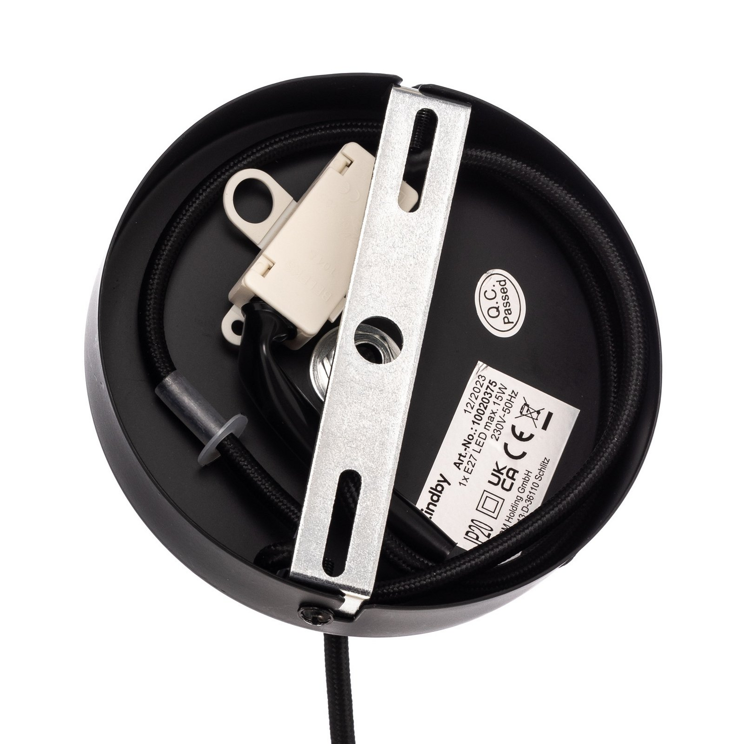 Lindby Hängeleuchte Lampe Deckenleuchte Aurinil Holzfarben Leinen ø 48cm E27 B-Ware - 4251911777819